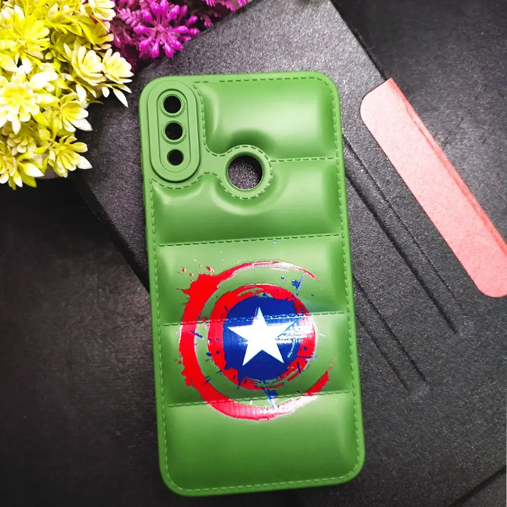 [PO14BHUY7P19-18-11] Huawei Y7 Prime 2019 Soft Silicone Back Case - 3D Puffer Green Design