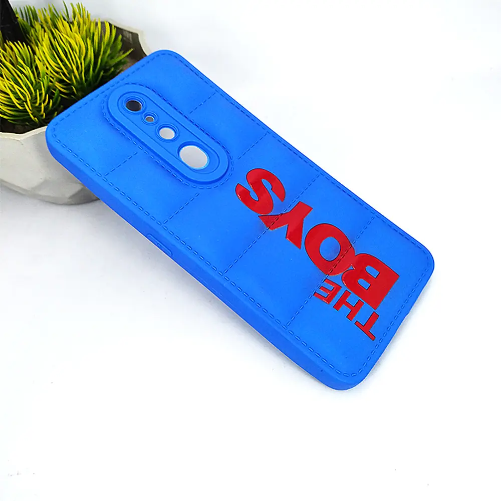 Blue 3D Puffer Printed Soft Silicone Back Case for Oppo F11 Pro