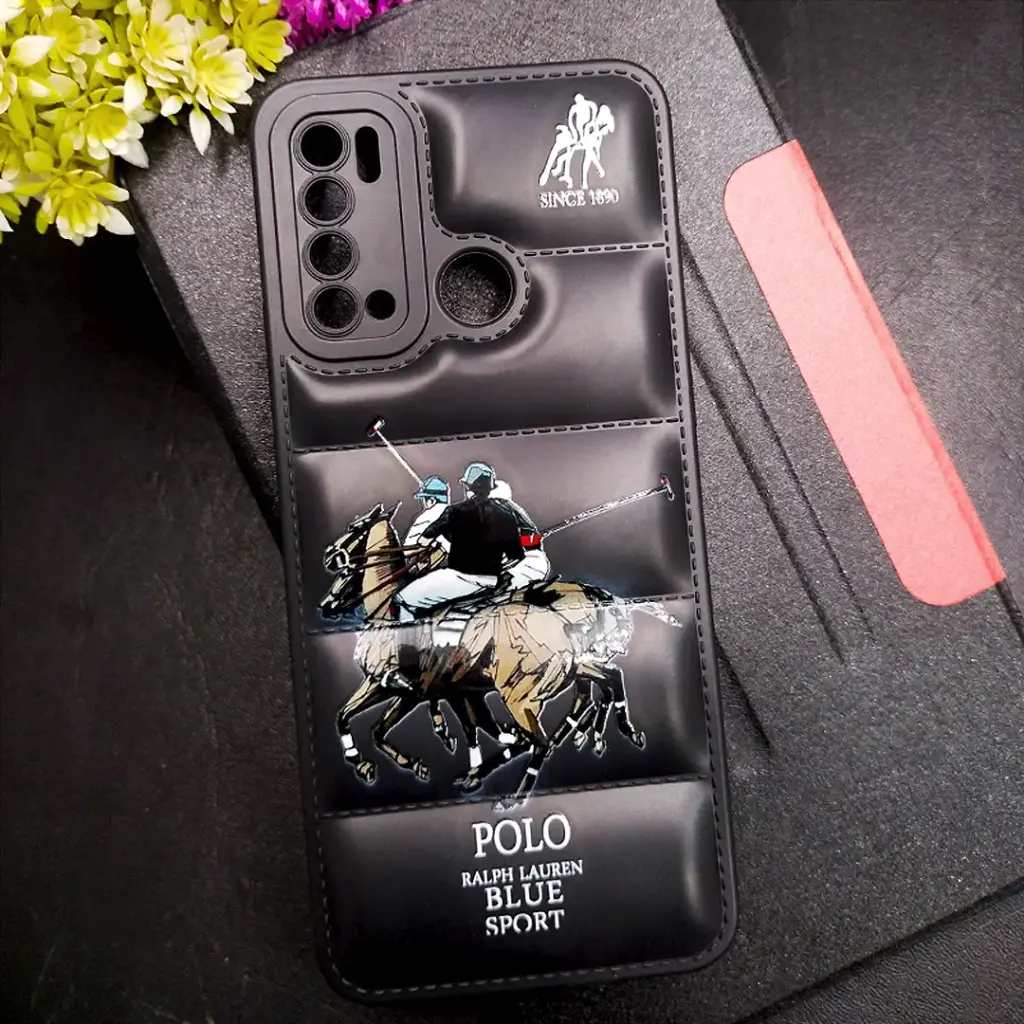 Tecno Pouvoir 4|Pouvoir 4 Pro|LC7|LC8|Spark 5 Air 3D Puffer Back Printed Soft Silicone Back Case (Black)