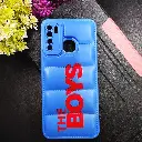 Blue 3D Puffer Printed Soft Silicone Back Case for Infinix S5/S5 Lite
