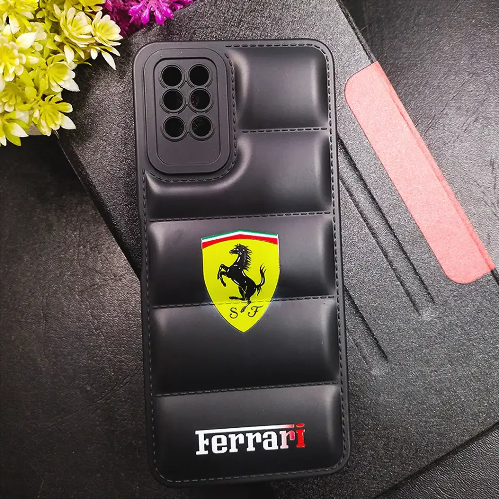 Infinix Note 8i 3D Puffer Back Printed Soft Silicone Back Case (Black)