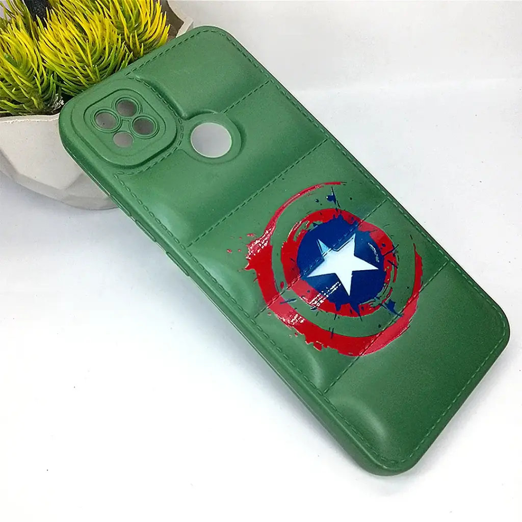 Xiaomi Redmi 9C, 10A & Poco C31 3D Puffer Printed Soft Silicone Case - Green