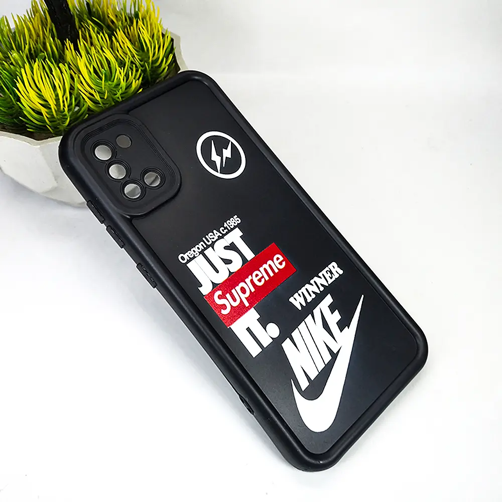 Samsung Galaxy A31 Logo Soft Silicone Back Case - Black Design