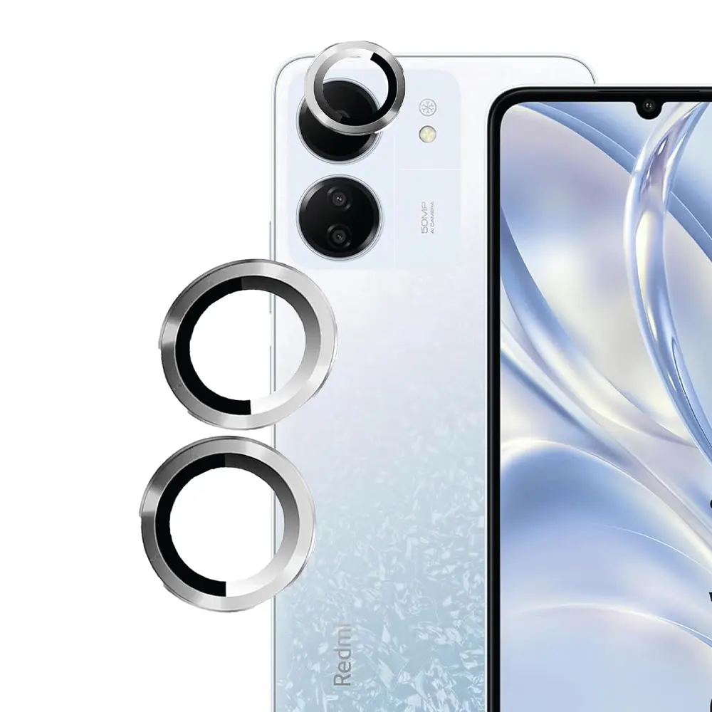 Redmi 13C Silver Camera Rings - Premium Lens Protection