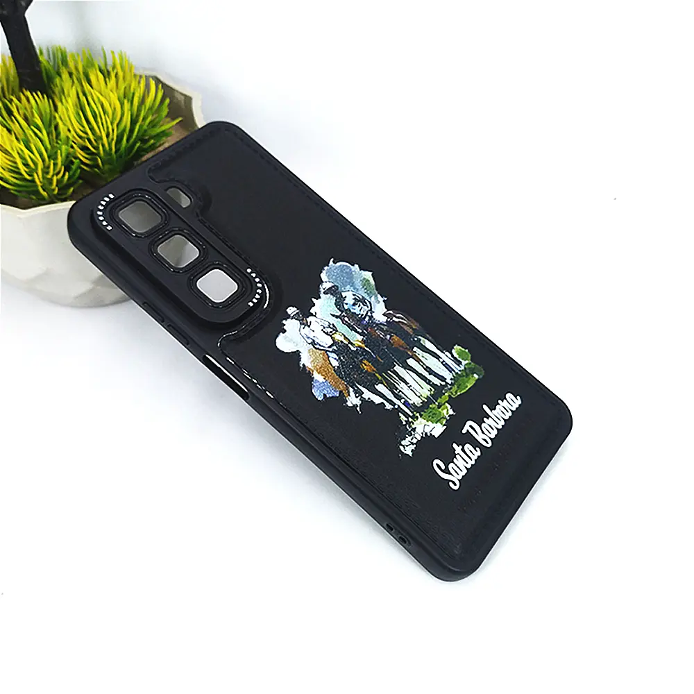 Infinix Hot 50 4G/5G Soft Silicone Printed Back Case (Black) 