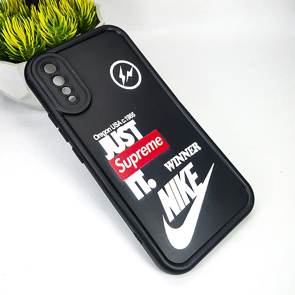 Vivo S1|V17 Neo|Y7s|Z5 Logo Soft Silicone Printed Back Case (Black)