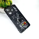Oppo A3X Soft Silicone Printed Back Case - Black
