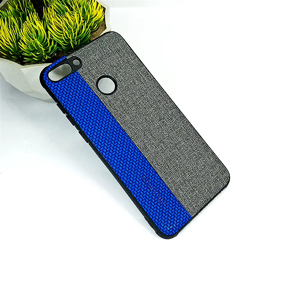 Huawei P Smart 2018 Dual Leather Back Case - Stylish Protection (Blue)