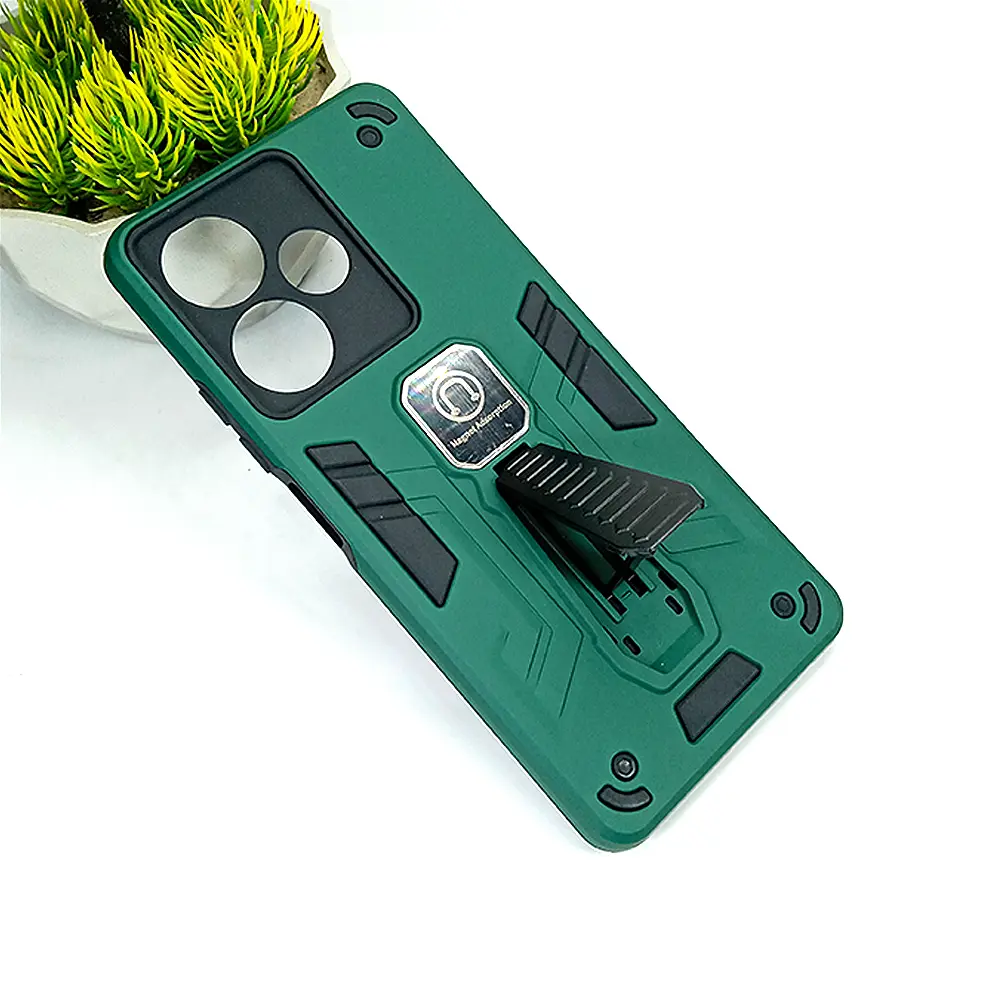 Infinix Hot 30 Armour With Back Stand Case (Green)