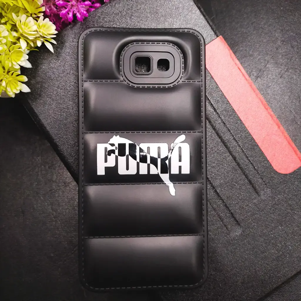 Samsung Galaxy J4 Plus|J4 Core 3D Puffer Back Printed Soft Silicone Back Case (Black)