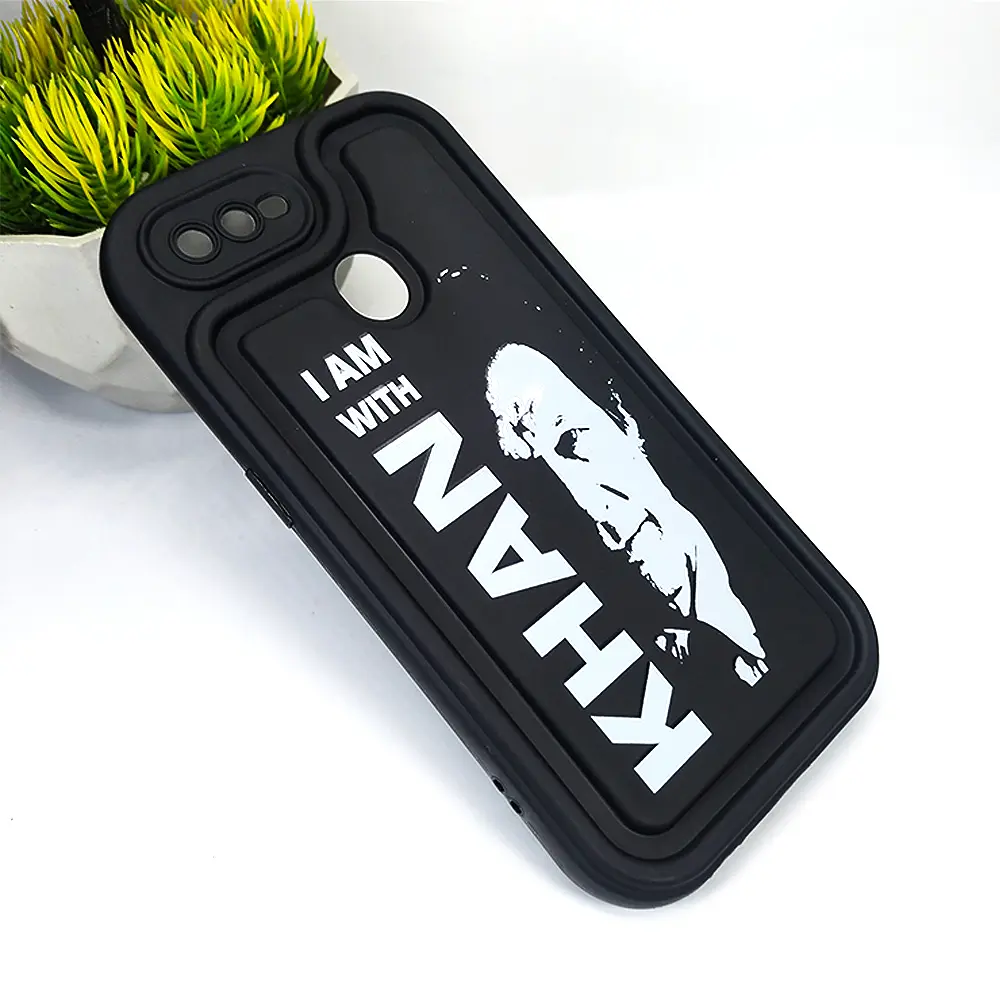 Oppo A5s/A7/A12/A11K/F9 Soft Silicone 3D Printed Back Case - Black