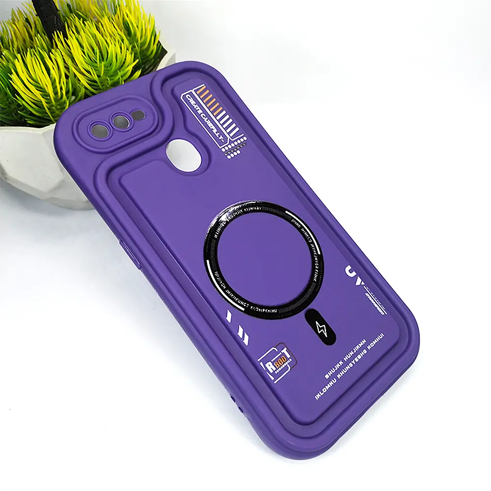Oppo A5s|A7|A12|A11K|F9 Soft Silicone 3D Printed Back Case (Purple)