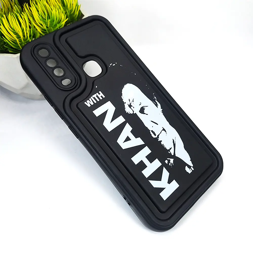 Vivo Y17 Y15 Y12 Y11 Soft Silicone 3D Printed Back Case - Black Design