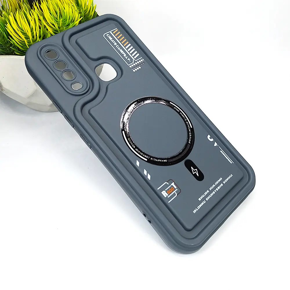 Vivo Y17|Y15|Y12|Y11 Soft Silicone 3D Printed Back Case (Gray)