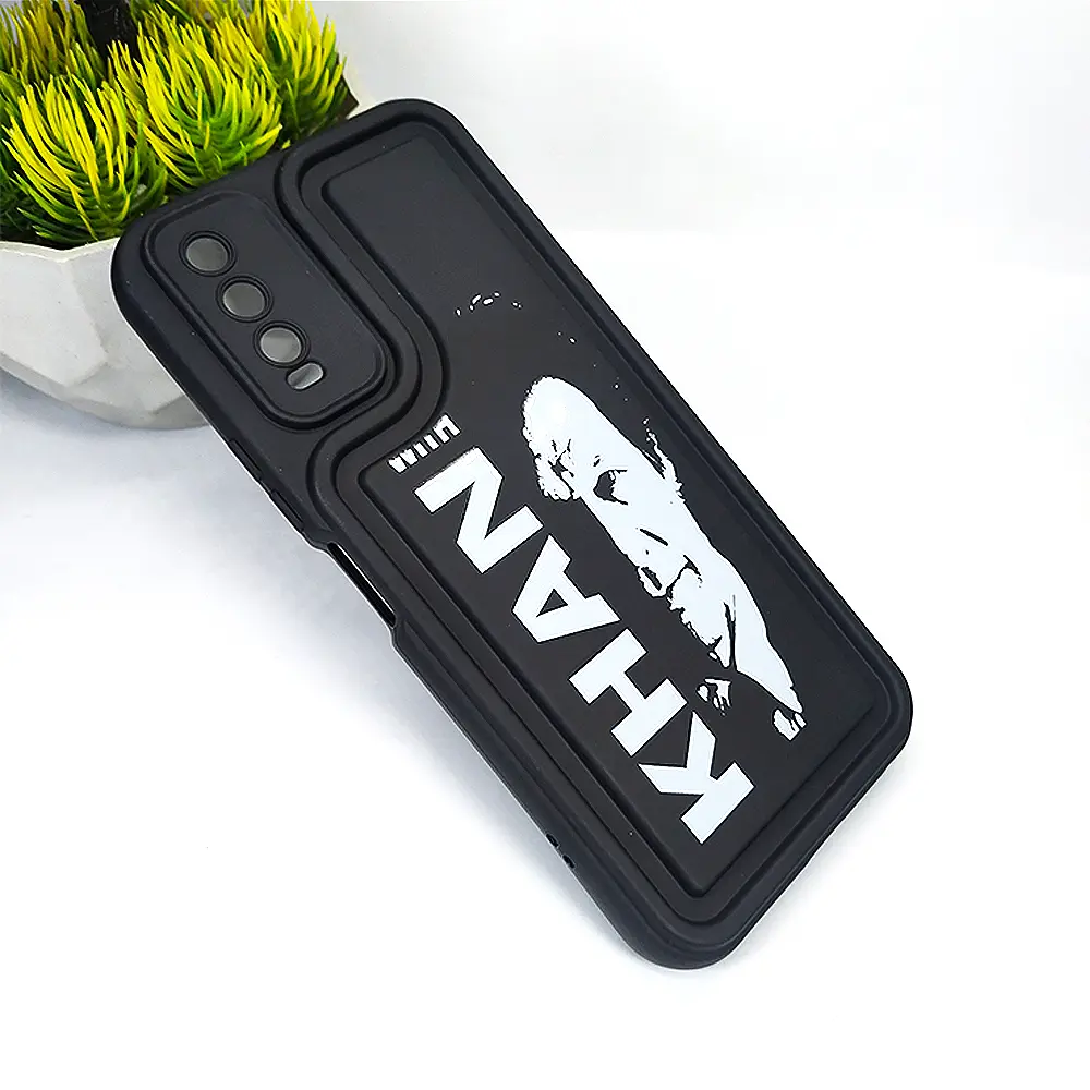 Vivo Y20|Y20i|Y20s|Y12A|Y12s Soft Silicone 3D Printed Back Case (Black)