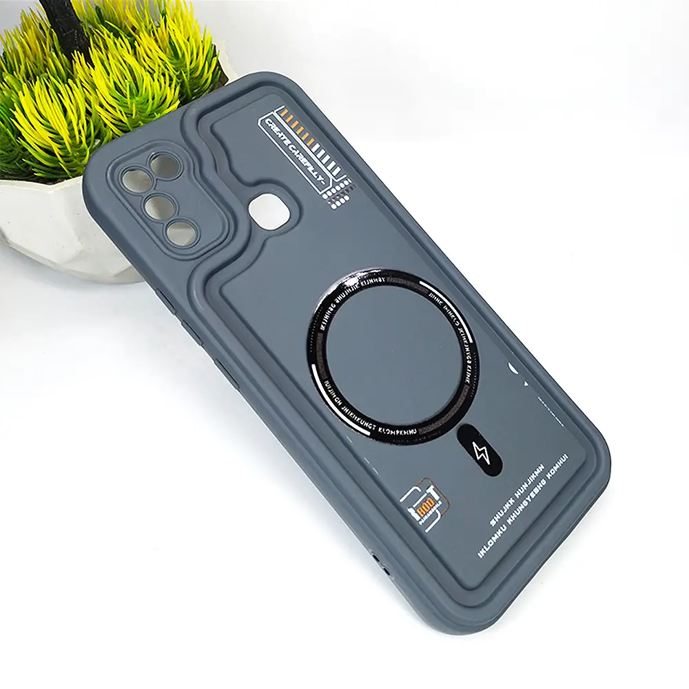 Infinix Hot 11 Play|Hot 10 Play|Hot 9 Play Soft Silicone 3D Printed Back Case (Gray)