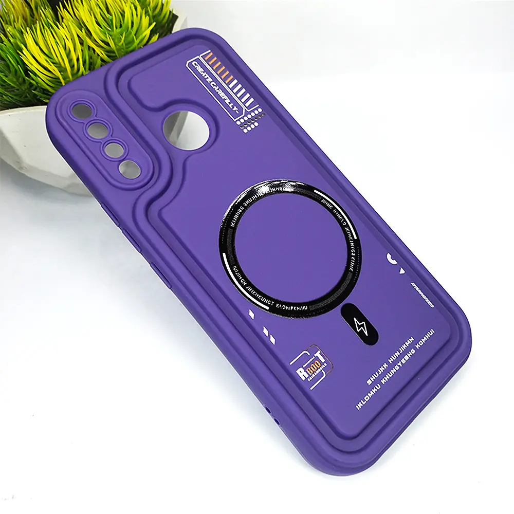 Infinix Hot 8|Hot 8 Lite|Tecno Spark 4 Soft Silicone 3D Printed Back Case (Purple)