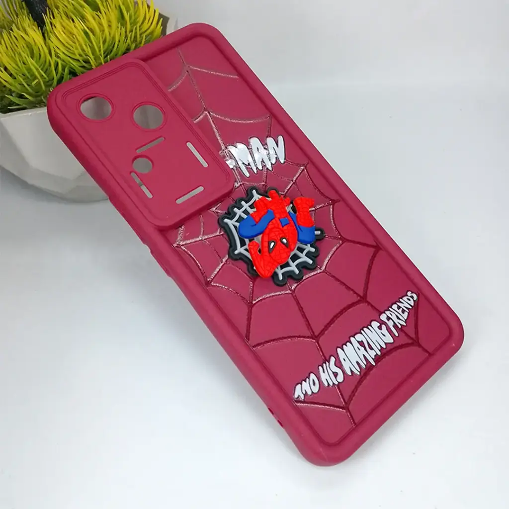 Vivo V30 5G|S18 Pro|V30 Pro 3D Cartoon Spinner Back Case (Maroon)