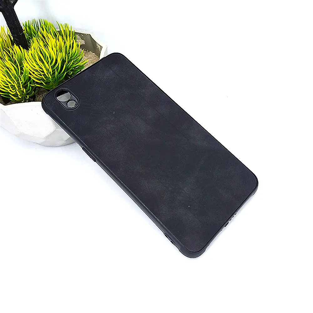 Oppo A37 Leather Back Case - Black Stylish Protection