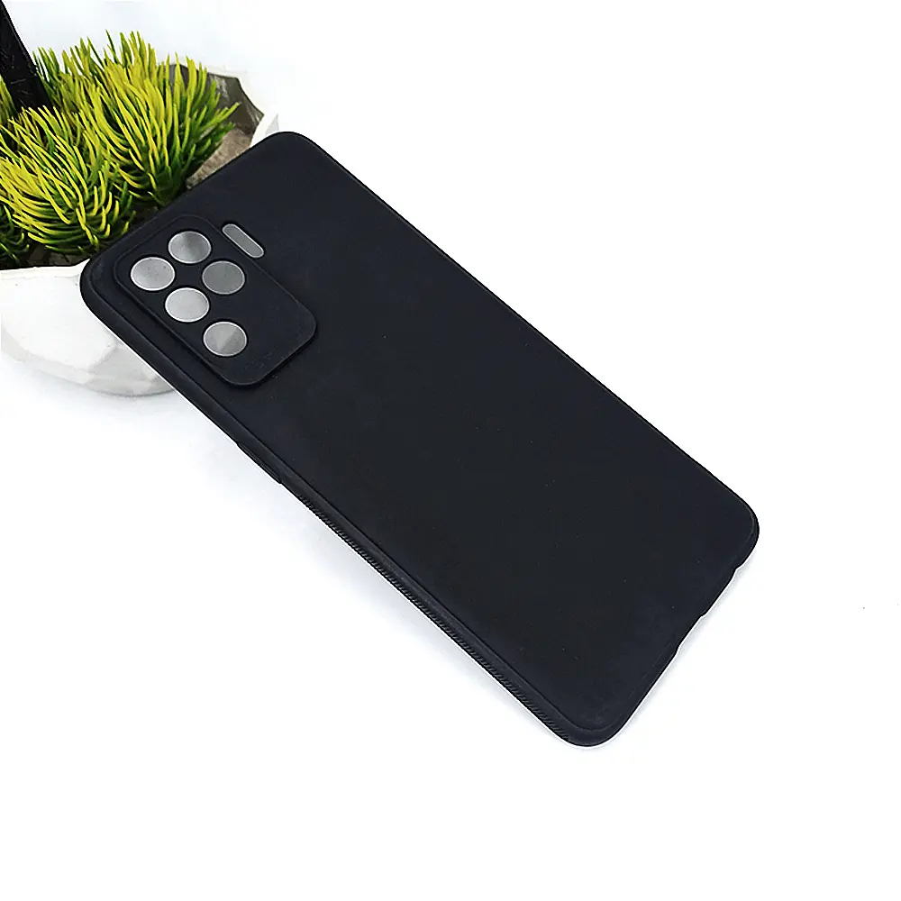 [PO4BOF19PR-4-2] Oppo F19 Pro|A94 Matte Soft Silicone Paper Back Case (Black)