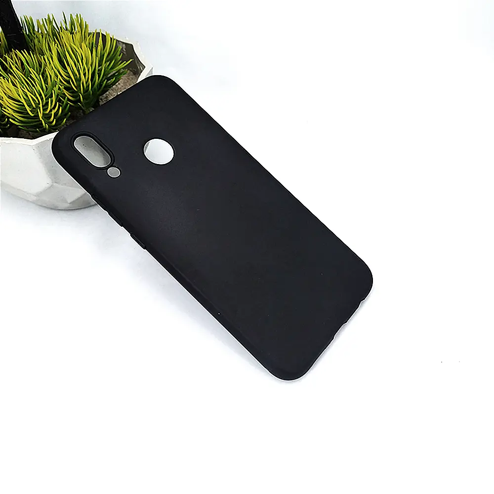 [PO4BHUP20L-4-2] Huawei P20 Lite  Matte Soft Silicone Paper Back Case (Black)