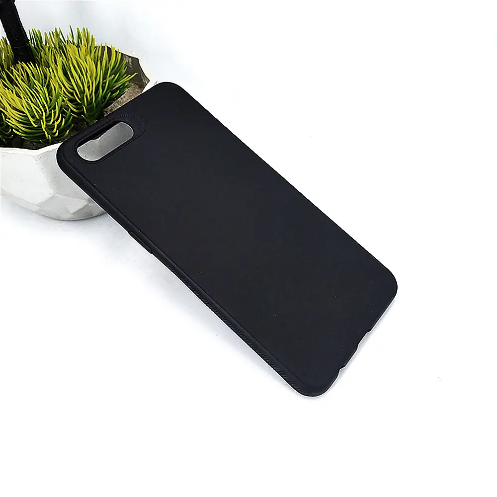 Oppo A3s|Realme C1 Matte Soft Silicone Paper Back Case (Black)