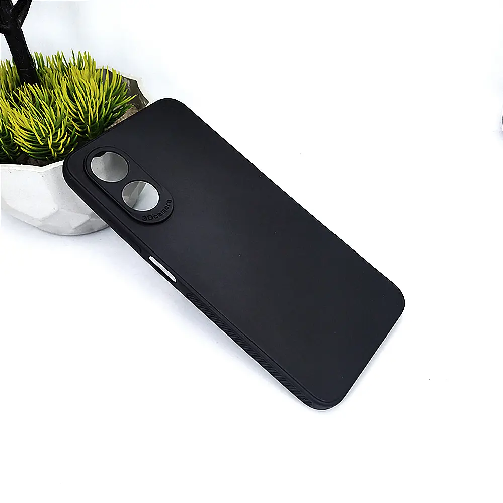 [PO4BOA17-4-2] Oppo A17|A17K Matte Soft Silicone Paper Back Case (Black)