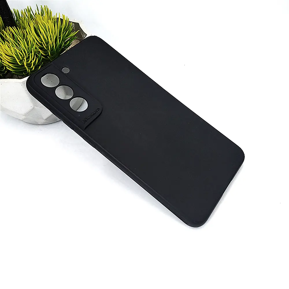 Samsung Galaxy S21FE Matte Soft Silicone Paper Back Case (Black)