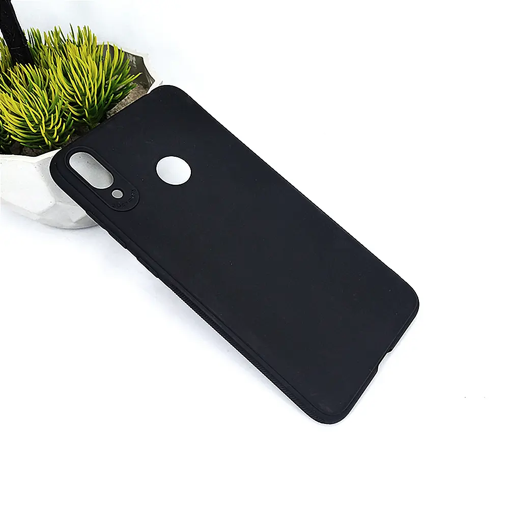 [PO4BHUY7P19-4-2] Huawei Y7 Prime 2019 Matte Soft Silicone Paper Back Case (Black)