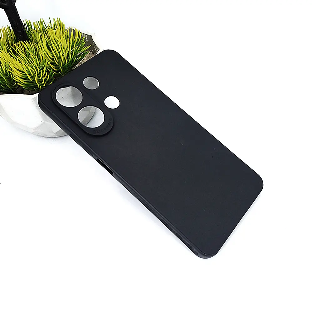 Xiaomi Redmi Note 13 4G Matte Soft Silicone Paper Back Case (Black)