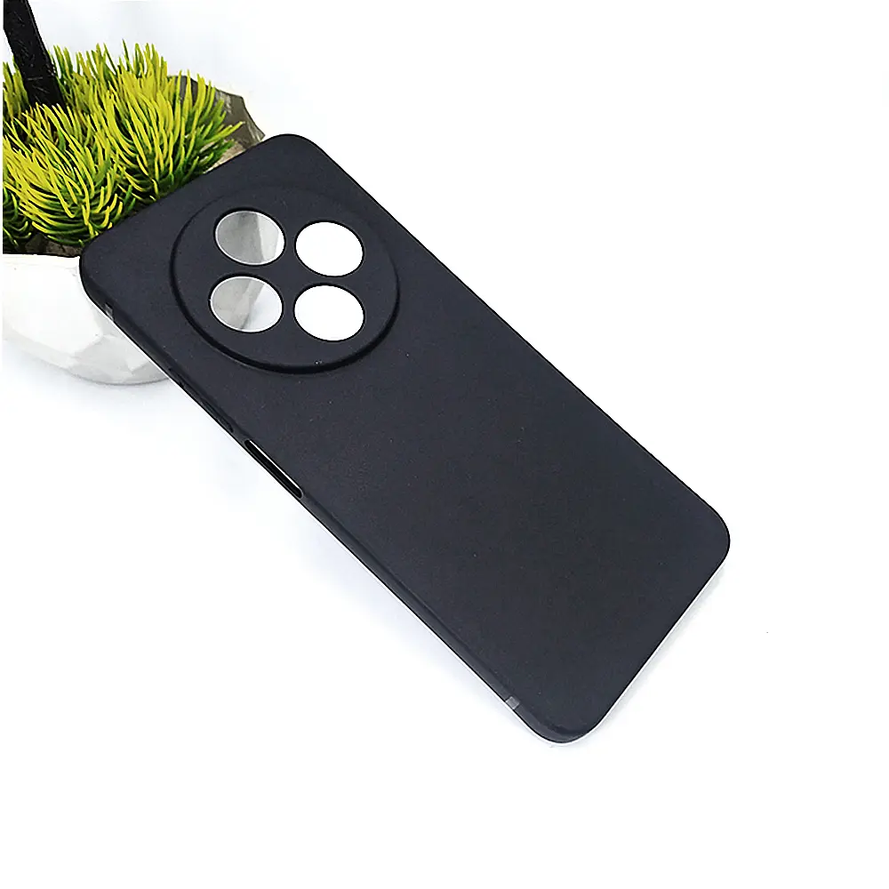 Xiaomi Redmi 14C|Poco C75 Matte Soft Silicone Paper Back Case (Black)