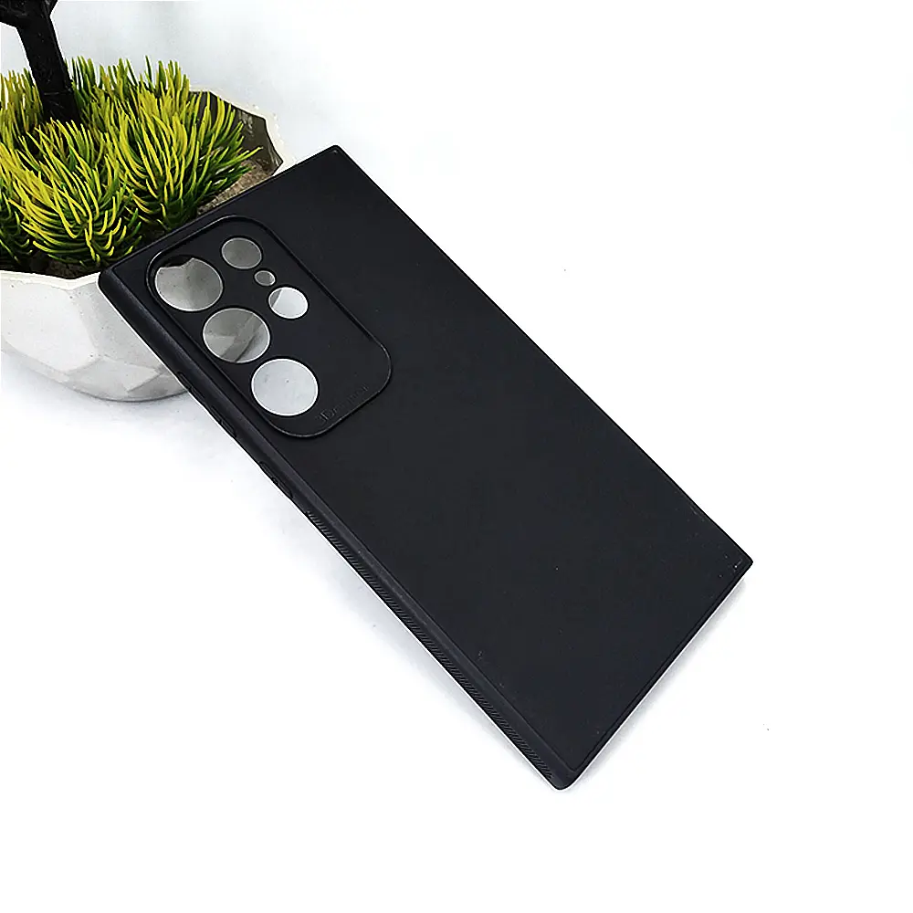 Samsung Galaxy S24 Ultra Matte Soft Silicone Paper Back Case (Black)