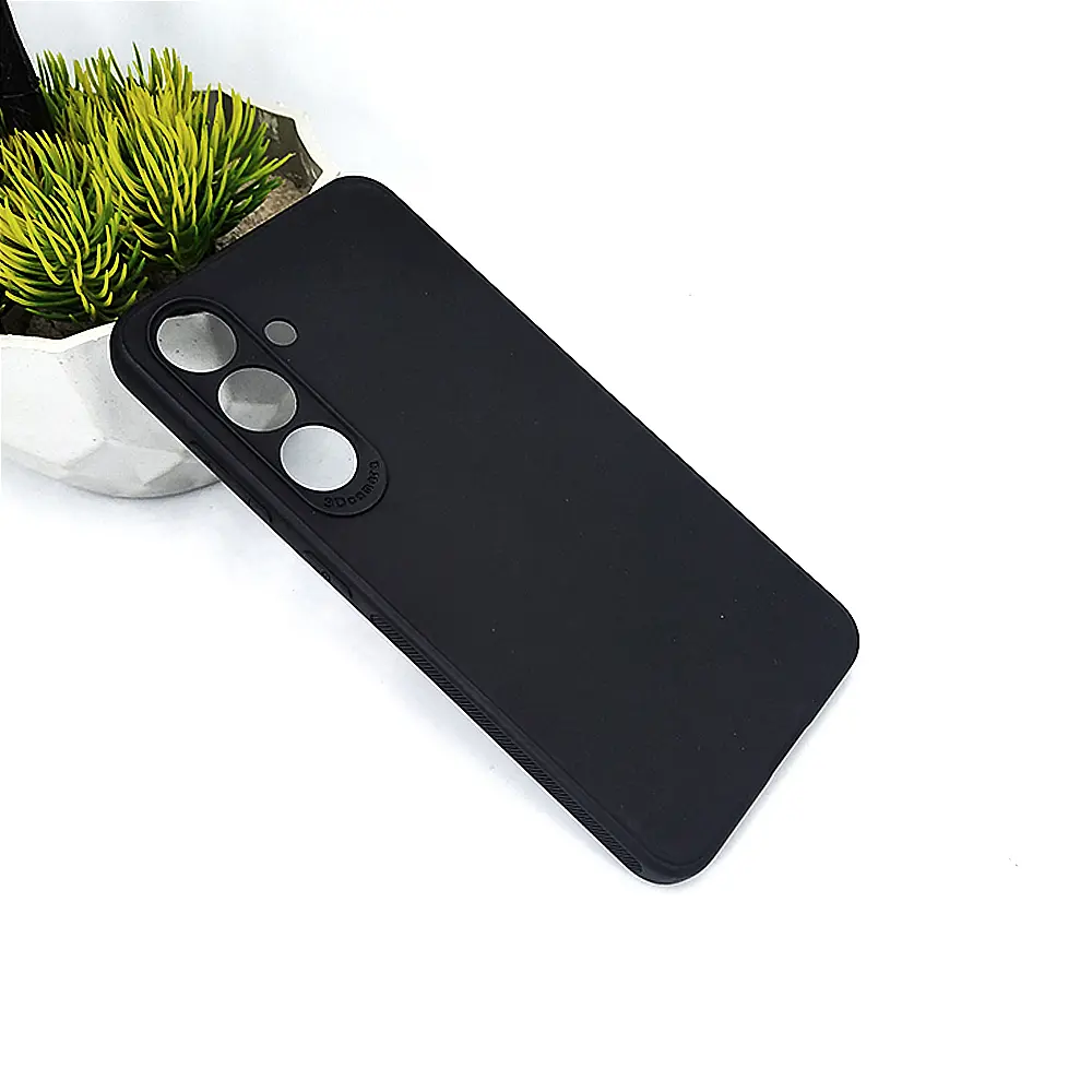 [PO4BSS24-4-2] Samsung Galaxy S24 Matte Soft Silicone Paper Back Case (Black)