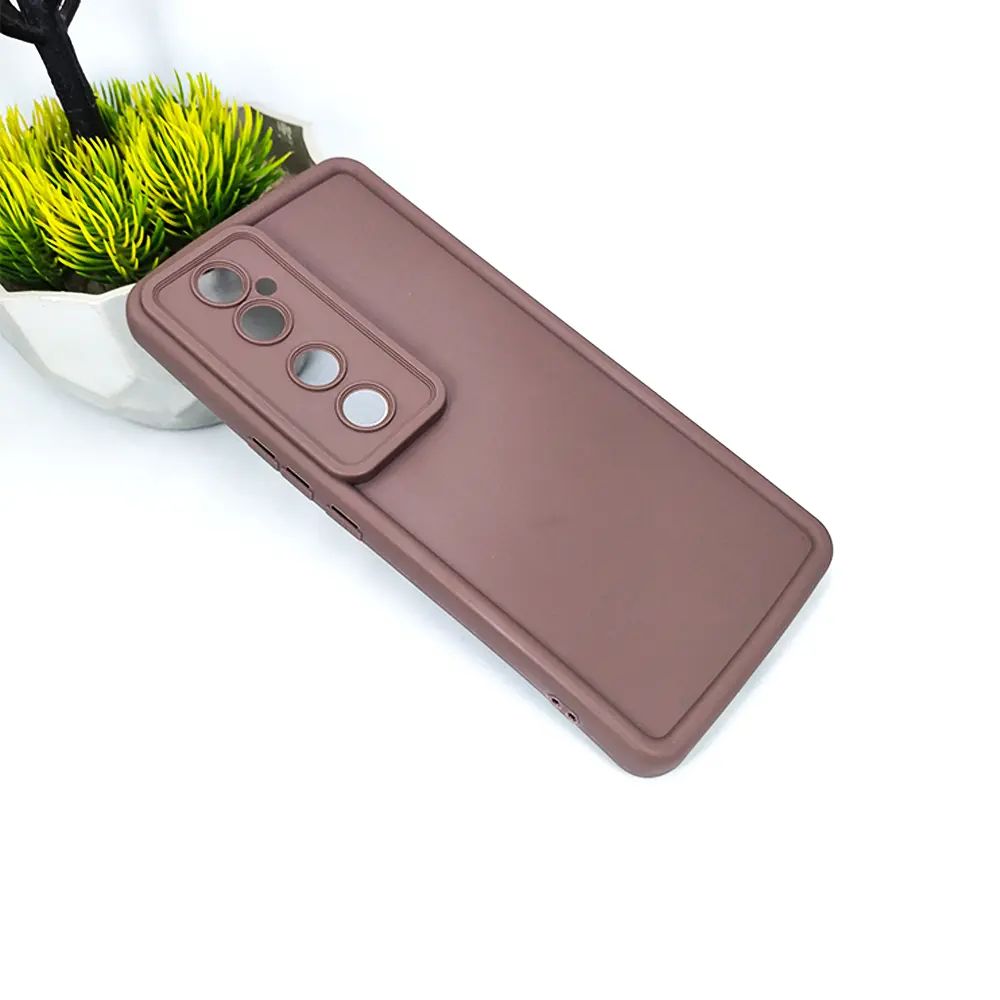 [PO14BVIV40 5G-54-13] Ultra Soft Silicone Back Case for Vivo V40 Pro 5G - Brown