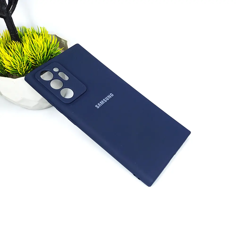 [PO23BSNOT20U-3-17] Samsung Note 20 Ultra Soft Case – Official Navy Blue Silky Back Cover