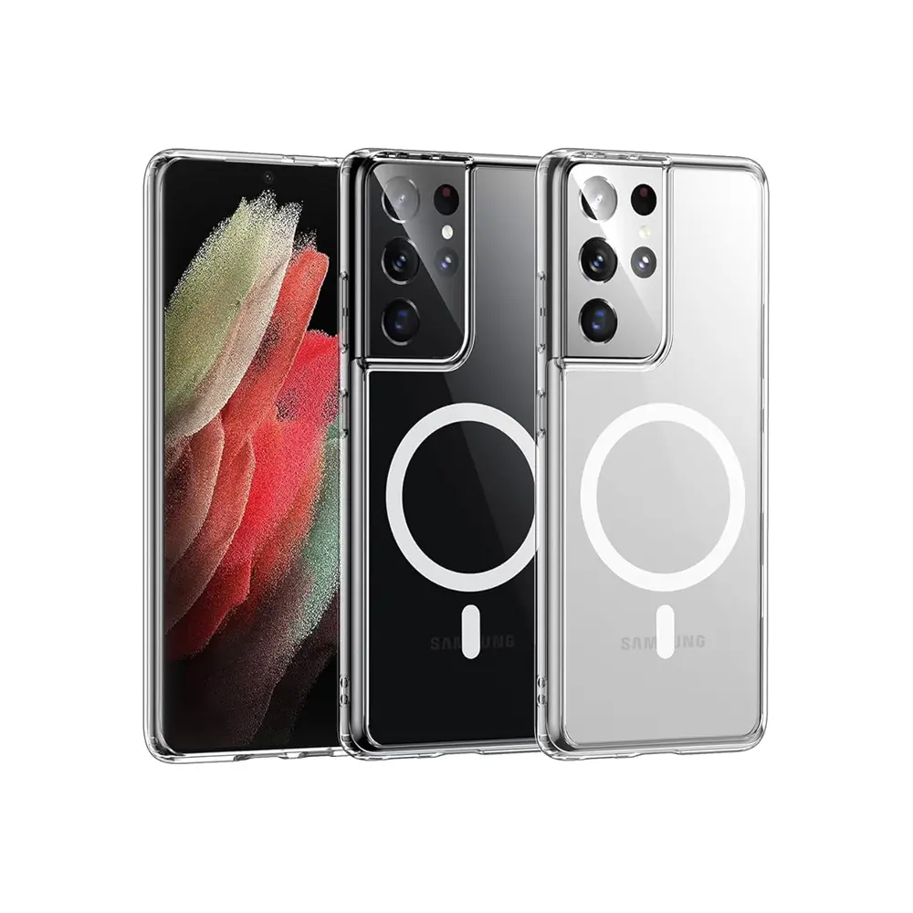 [PO7BSS21U-11] Samsung Galaxy S21 Ultra Magnetic Magsafe Wirelees Transparent Back Case