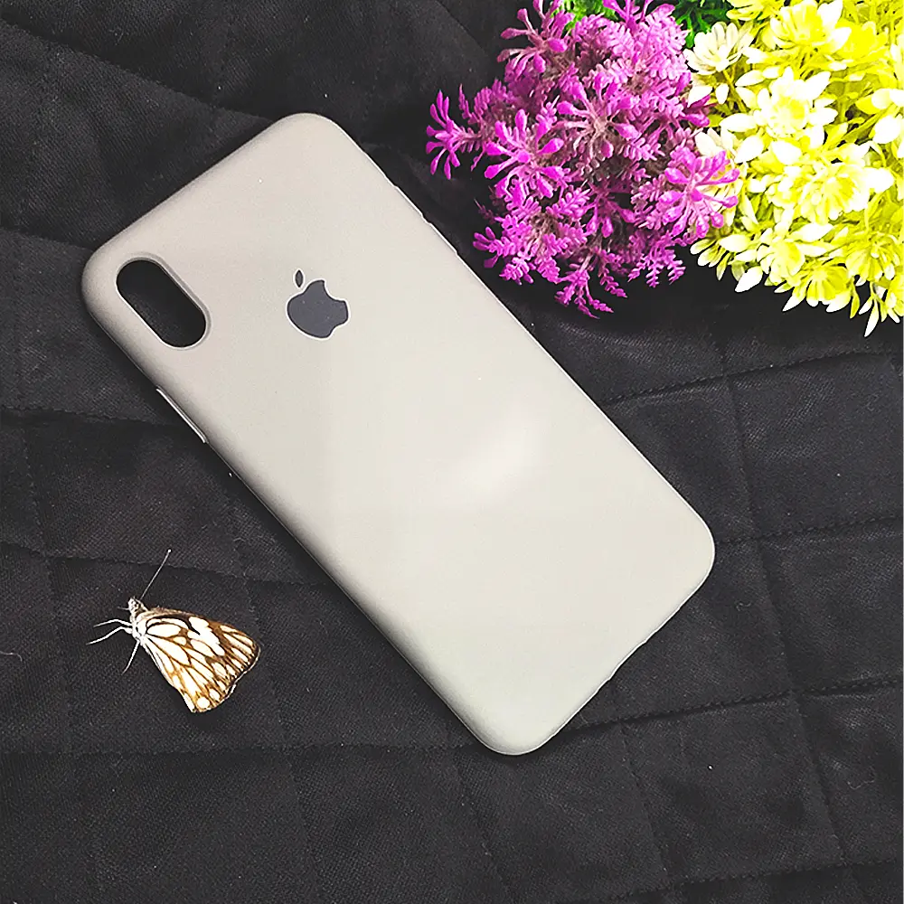 iPhone XS Max Original Official Soft Silky Back Case (Natural Titanium)