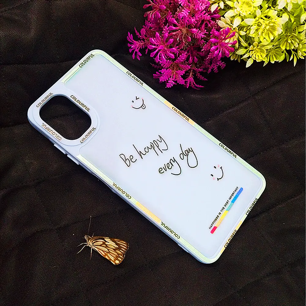 Samsung Galaxy A06 Colourful BE Happy Every Day Printed Soft Silicone Back Case (Sky Blue)