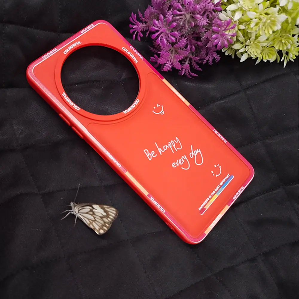 Xiaomi Redmi 14C|Poco C75 Colourful BE Happy Every Day Printed Soft Silicone Back Case (Red)