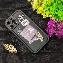 3D Printed Soft Silicone Back Case for iPhone 13 Pro Max - Black