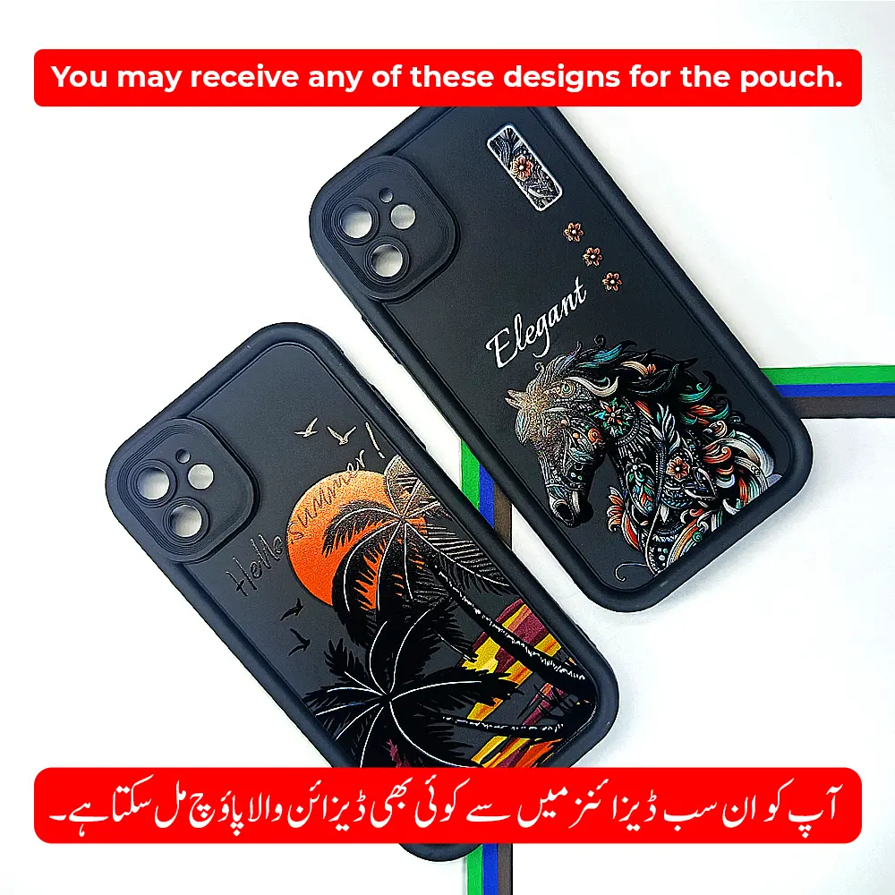 Black 3D Printed Soft Silicone Back Case for iPhone 11