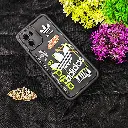 Printed Soft Silicone Back Case for Vivo Y15s/Y15c - Black