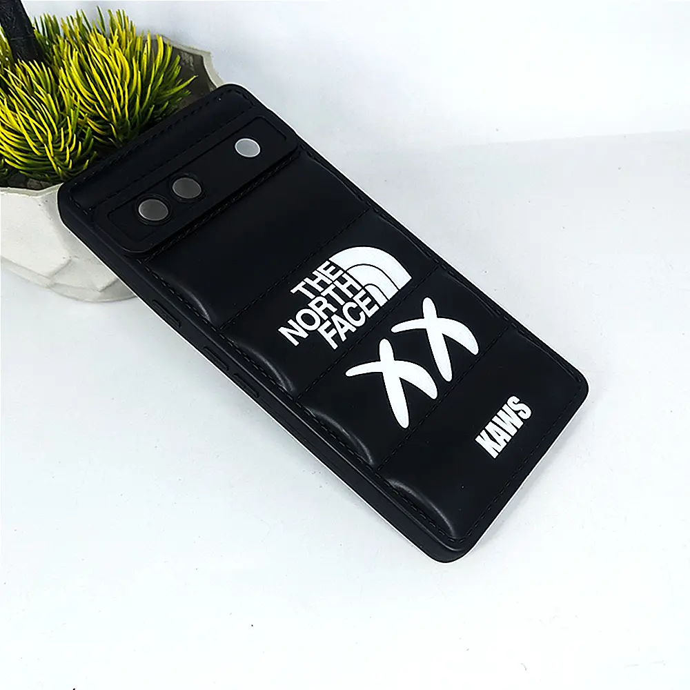 Google Pixel 7A 3D Puffer Back Printed Soft Silicone Case - Black