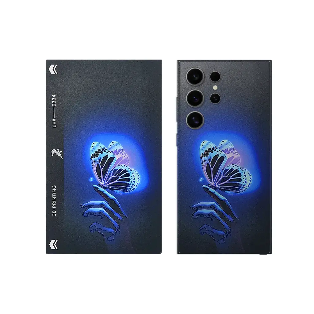 Butterfly 3D Printed Mobile Back Skin - Customizable & Elegant Design