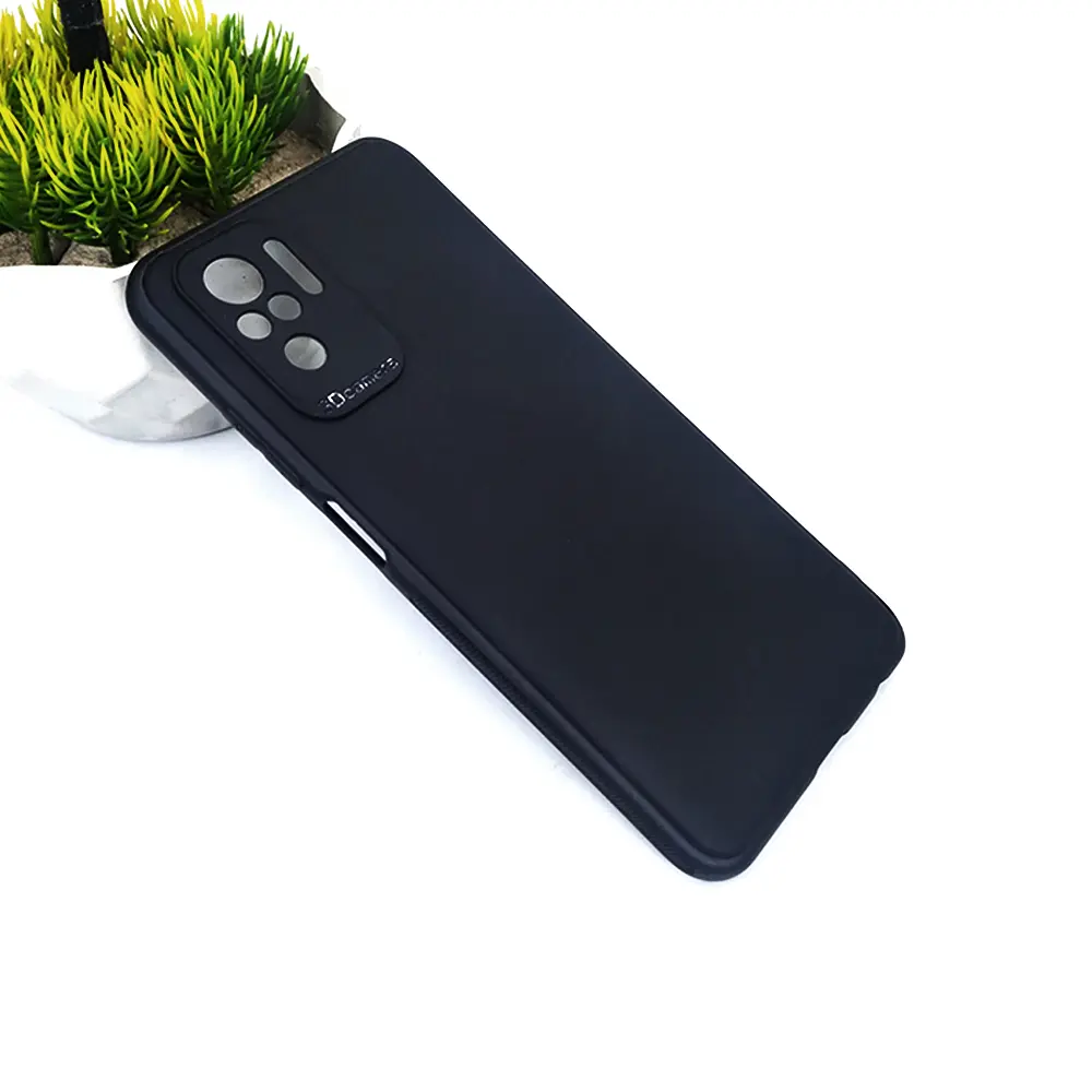 [PO4BMINOT10-4-2] Xiaomi Redmi Note 10|Note 10s|Poco M5s Matte Soft Silicone Paper Back Case (Black)