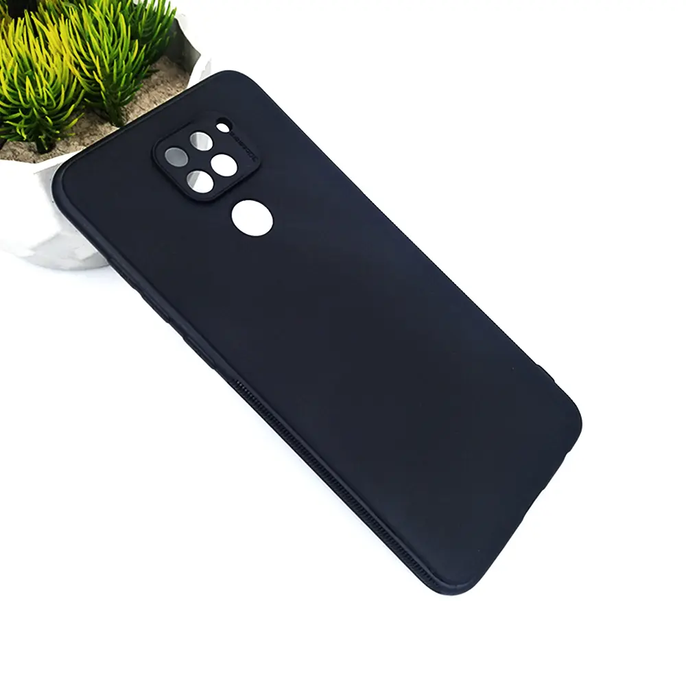 [PO4BMINOT9-4-2] Xiaomi Redmi Note 9|Redmi 10X 4G Matte Soft Silicone Paper Back Case (Black)