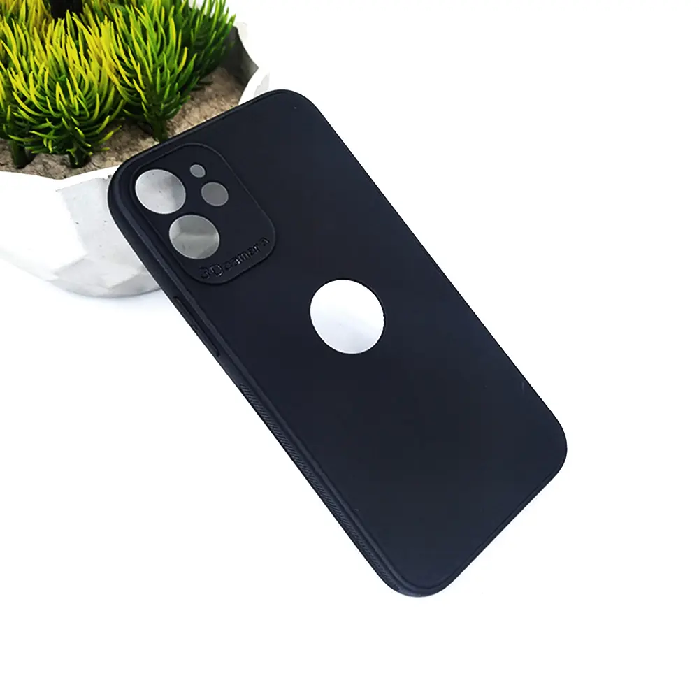 iPhone 12 Mini Matte Soft Silicone Paper Back Case (Black)