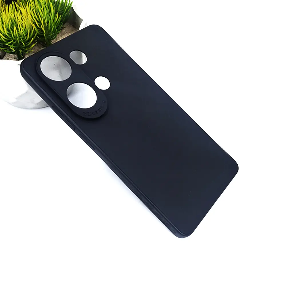 Xiaomi Redmi Note 13 Pro 4G Matte Soft Silicone Paper Back Case (Black)