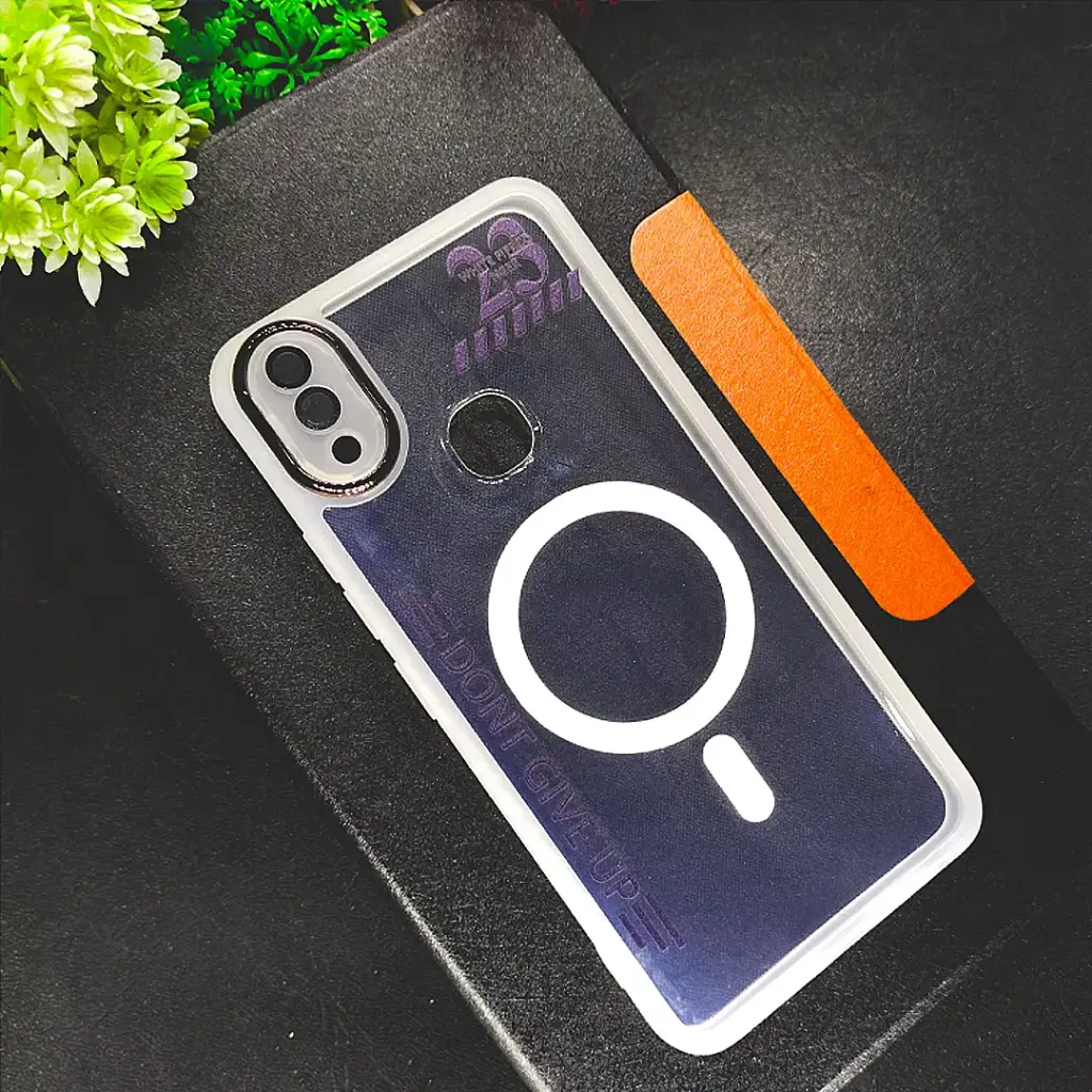 Vivo V9|Y85 Clear Colour Mag Safe Print Transparent Case (Crystal)