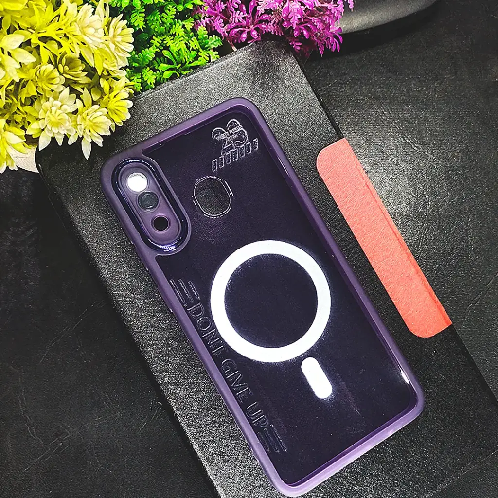 Samsung A20|A30|M10S Clear Colour Mag Safe Print Transparent Case - Purple